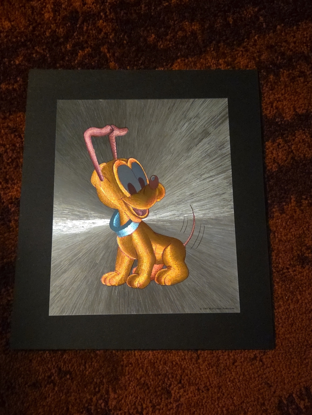 Disney Pluto Illustration with Yellow, Pink & Blue Accents